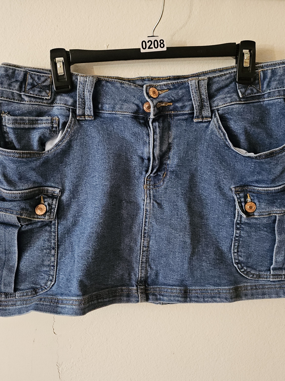 BBJ Los Angeles Women's Blue Denim Cargo Mini Skirt 208